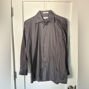 Calvin Klein Men's Charcoal Gray Long-Sleeve Dress Shirt